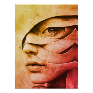 Hedendaags Abstract Vrouwelijk Portret Perfect Poster