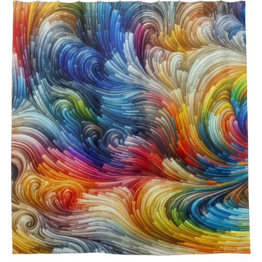 Hedendaags Abstract wervelspectrum Douchegordijn (Voorkant)