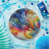 Hedendaags Abstract wervelspectrum Papieren Bordje (Feest)