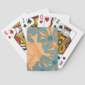 Hedendaags bladontwerp in perzik pokerkaarten