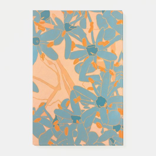 Hedendaags bladontwerp perzik post-it® notes (Voorkant)