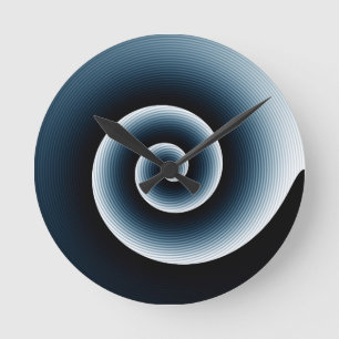 Hedendaags blauw stijlvol vierkant patroon ronde klok