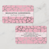 Hedendaags Chic Patroon Roze Visitekaartje (Voorkant / Achterkant)