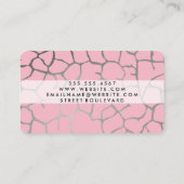 Hedendaags Chic Patroon Roze Visitekaartje (Achterkant)