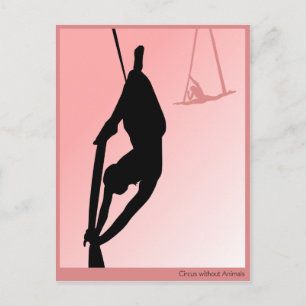 Hedendaags circus, twee meisje silhouette briefkaart