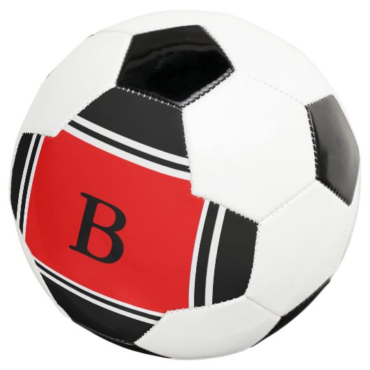 Hedendaags Design-Rood/Zwart Voetbal (Drie kwart)