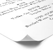 Hedendaags Eucalyptus Bruiloftsdranken Menukaart B Poster (Hoek)