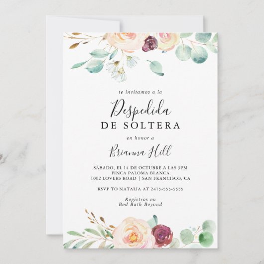 Hedendaags Eucalyptus Spaans Vrijgezellenfeest Kaart (Voorkant)