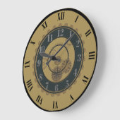 Hedendaags Goud, Bruin, Steampunk wandklok Grote Klok (Hoek)