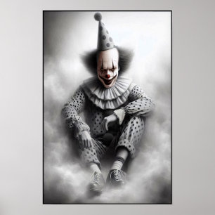 Hedendaags Griezeld Grimas Portret Poster