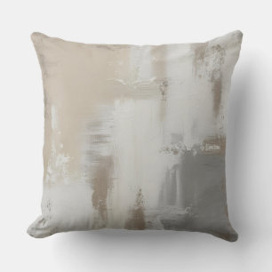 Hedendaags Grijs Wit Taupe Abstract Ontwerp Kussen