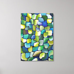 Hedendaags Groen Patroon Geschilderd in Waterverf Canvas Afdruk