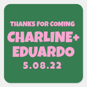 Hedendaags Handschrift Retro Bruiloft Welkomstbord Vierkante Sticker