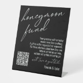 Hedendaags Honeymoon Fonds QR Code Black Reclamebord Met Voetstuk (Voorkant)