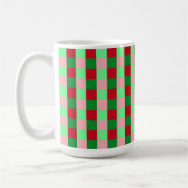 Hedendaags kerst dambordpatroon koffiemok