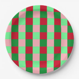 Hedendaags kerst dambordpatroon papieren bordje