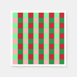Hedendaags kerst dambordpatroon servet