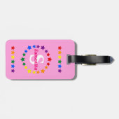 Hedendaags LGBT Gay Pride Stars Monogram & Naam Bagagelabel (Achterkant horizontaal)