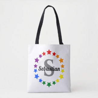 Hedendaags LGBT Gay Pride Stars Monogram & Naam Draagtas