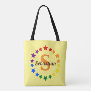 Hedendaags LGBT Gay Pride Stars Monogram & Naam Draagtas