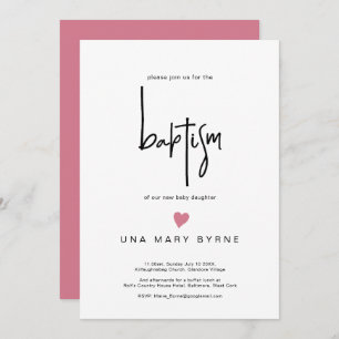 Hedendaags Meisje Baby Doop Aankondiging