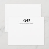Hedendaags Modern Bold Script Monogram Notitiekaartje (Voorkant / Achterkant)