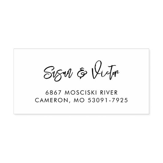 Hedendaags modern zwart adres 	rubberstempel (Afrduk)