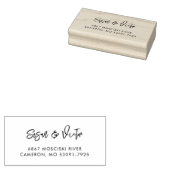 Hedendaags modern zwart adres 	rubberstempel (Gestempeld)