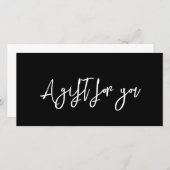 Hedendaags Modern Zwart Cadeaubon (Voorkant / Achterkant)