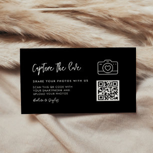 Hedendaags modern zwart Leg de liefde vast Informatiekaartje