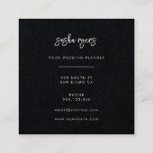 Hedendaags Modern Zwart Vierkante Visitekaartje (Achterkant)