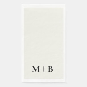 Hedendaags Monogram Cream Zwarte Tekst Trouw Servet