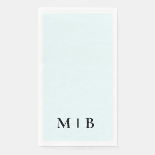 Hedendaags Monogram Ijsblauw Zwart Tekst Trouw Servet