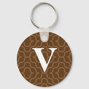  hedendaags monogram - letter V Sleutelhanger