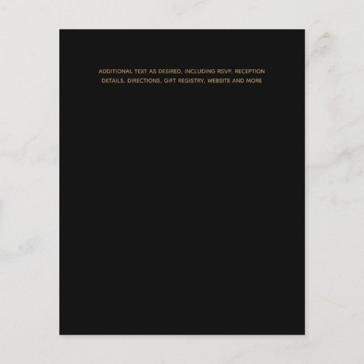 Hedendaags Navy Gold Budget Huwelijksontvangst (Achterkant)