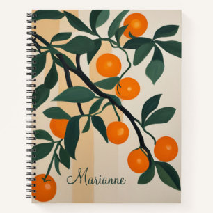 Hedendaags oranje gepersonaliseerd receptenboek notitieboek