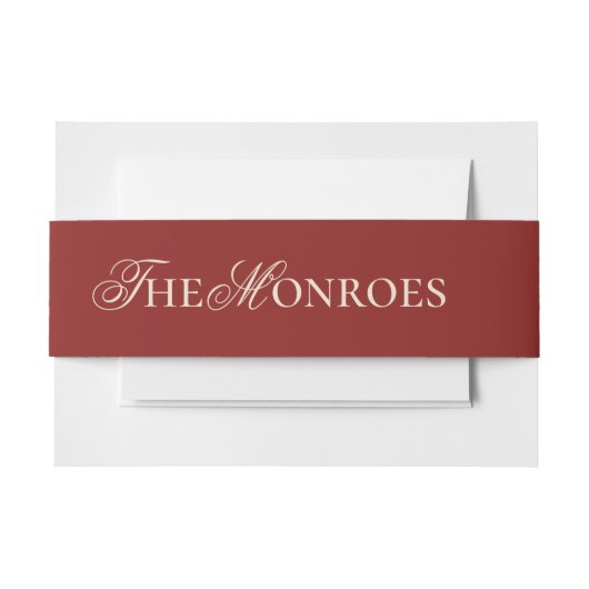 Hedendaags Oud Geld Bold Rood Trouwen Uitnodigingen Wikkel (Voorkant Voorbeeld)