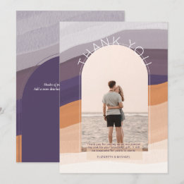 Hedendaags Paars Sinaasappel gestreept FOTO DANK U Bedankkaart