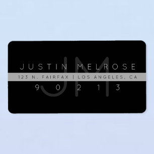 Hedendaags Retouradreslabel   Zwart & Grijs Etiket