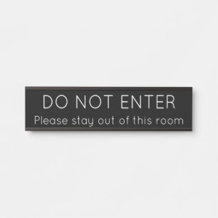 Hedendaags, stijlvol en rendabel "NIET INGENOMEN" Deurbordje