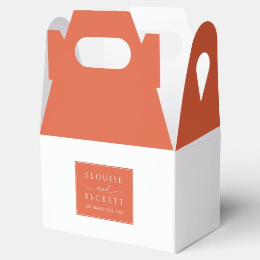 Hedendaags verbrand Sinaasappel Bedankdoosjes (Geopend)