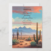 Hedendaags woestijn cactus landschap bruiloft kaart (Voorkant)