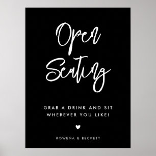 Hedendaags zwart Open Zitbruiloft Poster