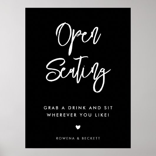 Hedendaags zwart Open Zitbruiloft Poster (Voorkant)