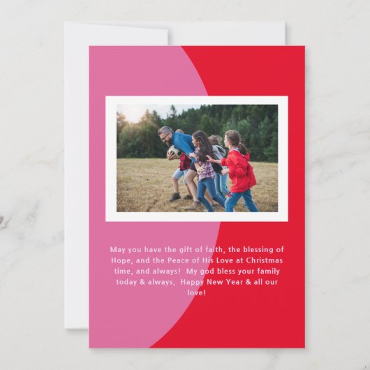 Hedendaagse 2 foto kleurrijke geometrische vakanti feestdagenkaart (Achterkant)