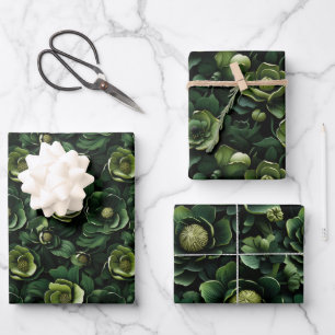 Hedendaagse Abstracte 3D-vormen Bloemen Inpakpapier Vel