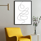 Hedendaagse Abstracte Continuous Line Art Poster