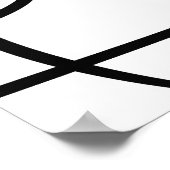 Hedendaagse Abstracte lijnkunst zwart-wit Poster (Hoek)