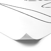 Hedendaagse Abstracte lijnkunst zwart wit Poster (Hoek)