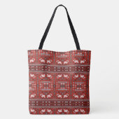 Hedendaagse Afrikaanse Canvas tas - Rood en Wit (Achterkant)